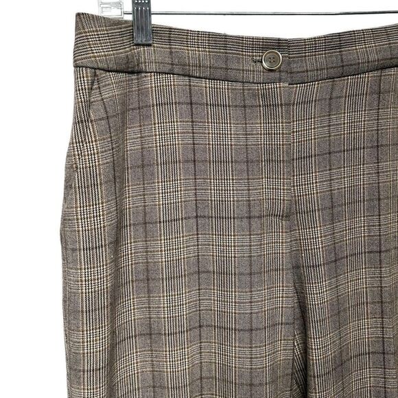 Vintage Dalia Collection Brown Plaid Wide Leg Pants Bootcut Academia Business - Picture 2 of 11